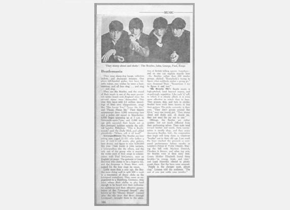 1963 Newsweek Beatles clipping